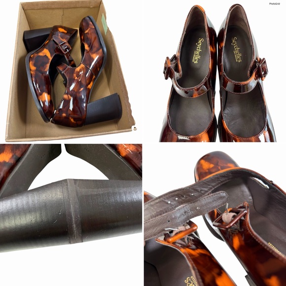 Seychelles Play Pretend Tortoise Brown Patent Mary Jane Pumps Size 8M - Picture 15 of 16